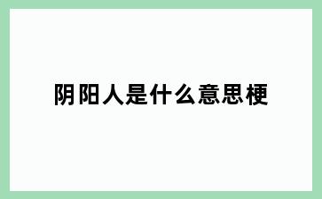 阴阳人是什么意思梗