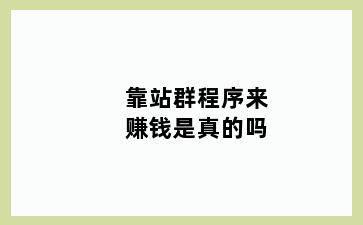 靠站群程序来赚钱是真的吗