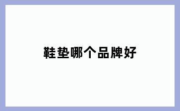 鞋垫哪个品牌好