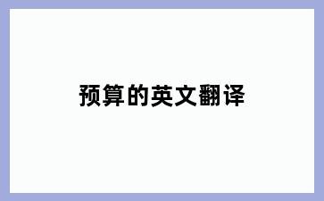 预算的英文翻译