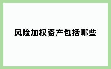 风险加权资产包括哪些
