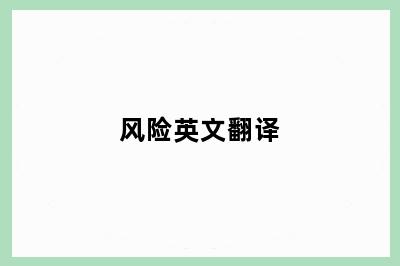 风险英文翻译