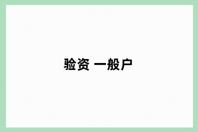 验资 一般户