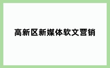 高新区新媒体软文营销