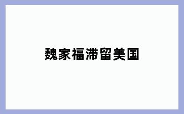 魏家福滞留美国