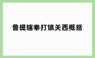 鲁提辖拳打镇关西概括