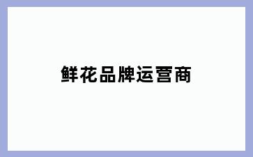 鲜花品牌运营商