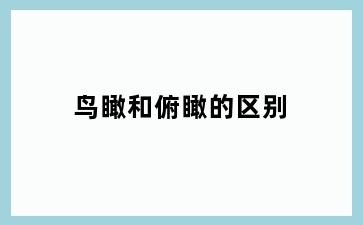 鸟瞰和俯瞰的区别