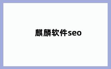 麒麟软件seo