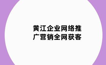 黄江企业网络推广营销全网获客
