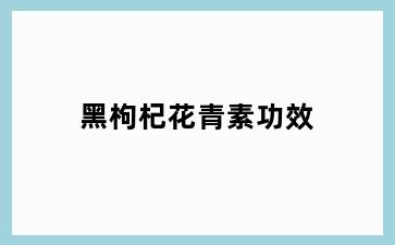 黑枸杞花青素功效