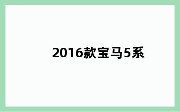 2016款宝马5系