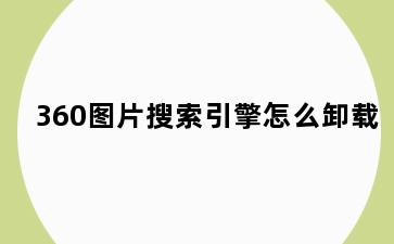 360图片搜索引擎怎么卸载