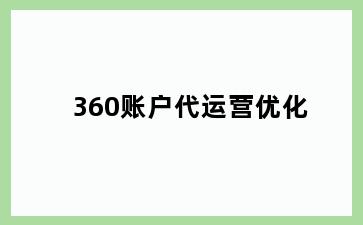 360账户代运营优化