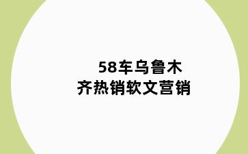 58车乌鲁木齐热销软文营销