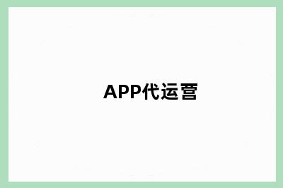 APP代运营