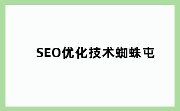 SEO优化技术蜘蛛屯