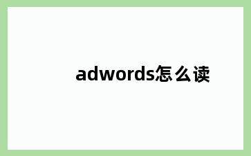 adwords怎么读
