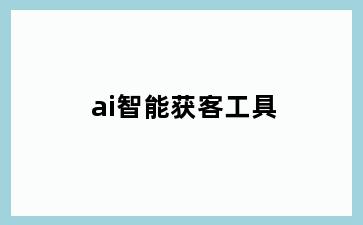 ai智能获客工具