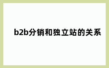 b2b分销和独立站的关系