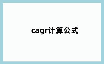 cagr计算公式