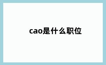 cao是什么职位