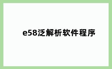 e58泛解析软件程序