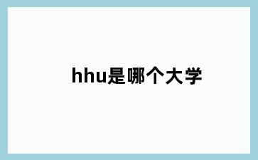 hhu是哪个大学