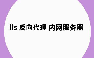 iis 反向代理 内网服务器