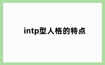 intp型人格的特点