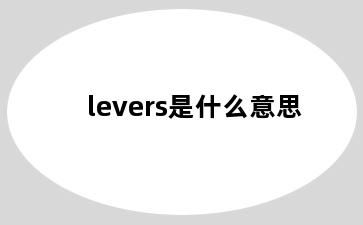 levers是什么意思