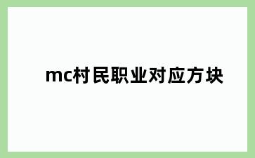 mc村民职业对应方块