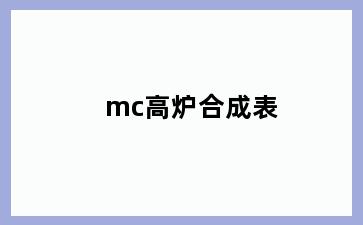 mc高炉合成表