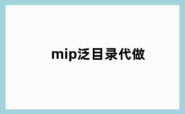 mip泛目录代做