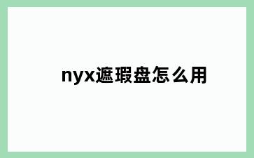 nyx遮瑕盘怎么用