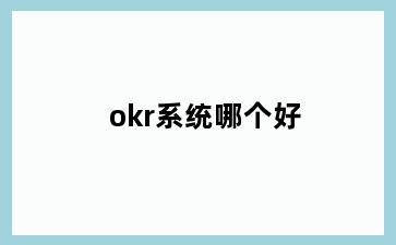 okr系统哪个好