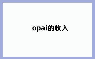 opai的收入