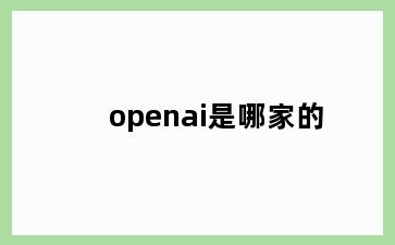 openai是哪家的