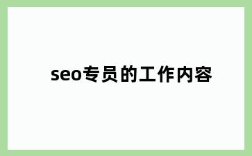 seo专员的工作内容