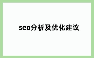 seo分析及优化建议