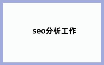 seo分析工作