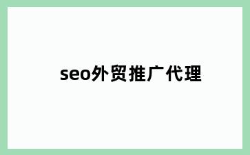 seo外贸推广代理