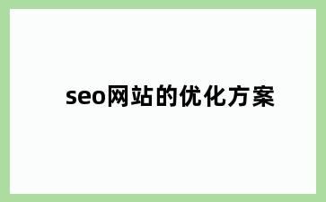 seo网站的优化方案
