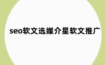 seo软文选媒介星软文推广