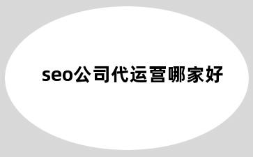 seo公司代运营哪家好