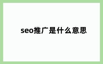 seo推广是什么意思