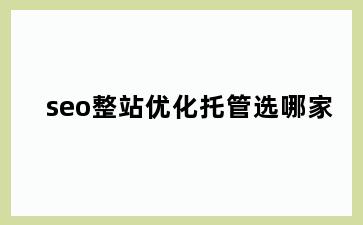 seo整站优化托管选哪家