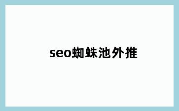 seo蜘蛛池外推