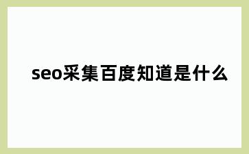 seo采集百度知道是什么