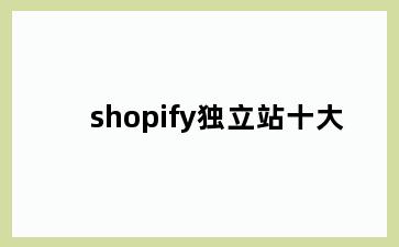 shopify独立站十大